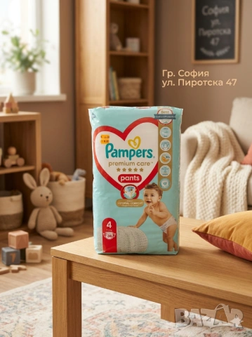 ​Pampers Premium Care Pants Размер 4 Памперс Премиум Кер от  9 до 15 кг. 58 бр. 