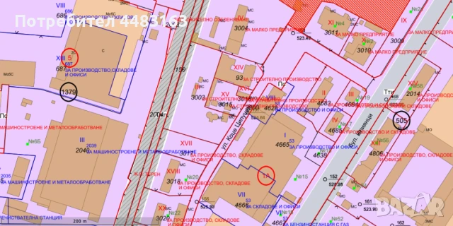 УПИ в кв. 'Военна рамка', площ 6400 кв.м.  за: складова и производствена дейност