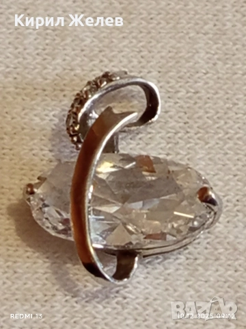 Сребърна висулка с циркон класически елегантен дизайн подходящ за ежедневието 31404, снимка 6 - Колиета, медальони, синджири - 52717604