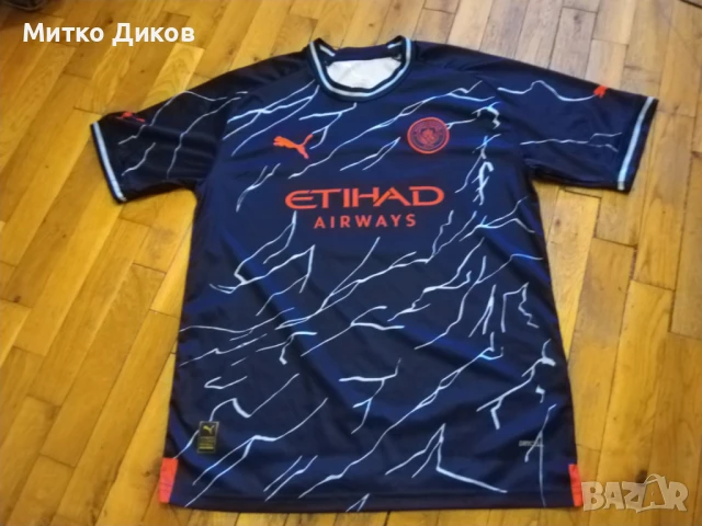 Манчестър Сити футболна тениска маркова на Пума №9 Ерлинг Холанд размер ХЛ юноши към С като нова