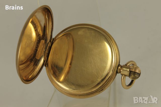 1912 Америкаснки Джобен Часовник WALTHAM Дебела Позлата, снимка 6 - Антикварни и старинни предмети - 45367425