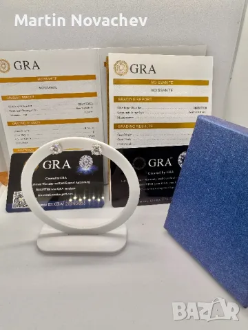 Сребърни обеци с мойсанит (Диамант) 1 карат, снимка 2 - Обеци - 50097973