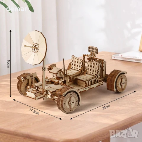 3D пъзел comfoyar Lunar Rover, дървен модел за сглобяване, снимка 7 - Пъзели - 51272048