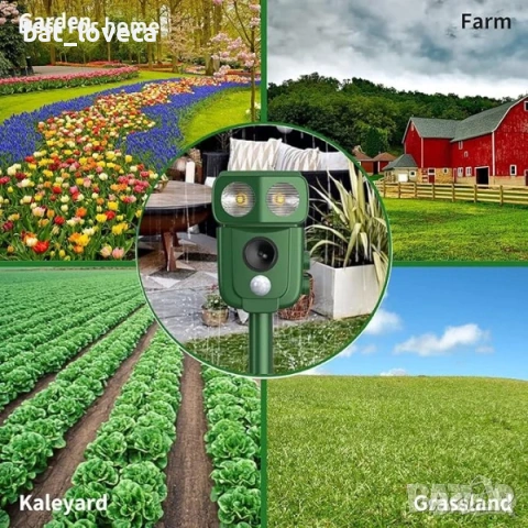 Соларен ултразвуков репелент, водоустойчив срещу диви животни, снимка 6 - Оранжерии - 53666214