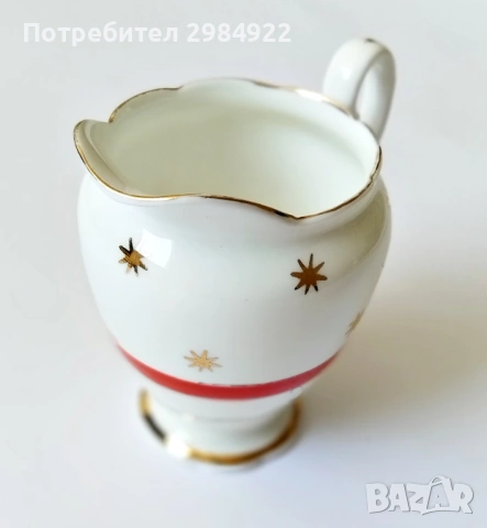 Винтидж керамичен съд от костен порцелан 22 каратово злато