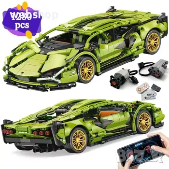 Конструктор Спортен автомобил Lamborghini 1280 части, 1:14 , Съвместим с Lego, снимка 5 - Конструктори - 48257253