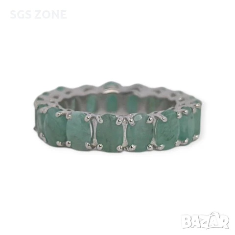 СРЕБЪРЕН ПРЪСТЕН С РУБИНИ ИЗУМРУДИ САПФИРИ , снимка 4 - Пръстени - 51018297