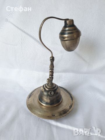 Сребърна миниатюра - Газова лампа, снимка 4 - Антикварни и старинни предмети - 45552398
