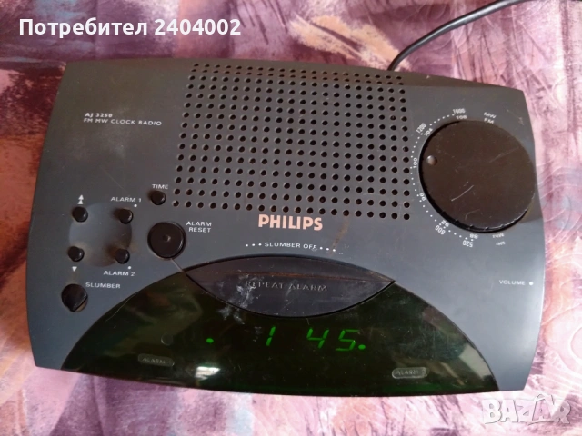 Радио с часовник и две аларми Philips AJ3250/00, снимка 2 - Радиокасетофони, транзистори - 53493689