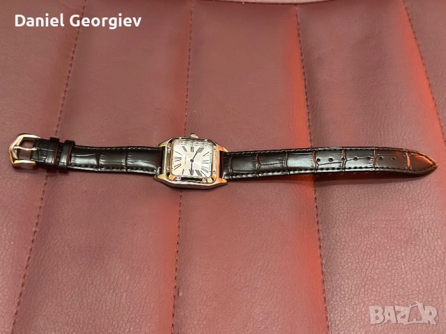 Нов Cartier Santos Часовник с Кожена Каишка, снимка 3 - Луксозни - 53925465