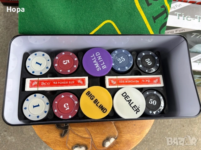 Покер комплект в метална кутия, снимка 6 - Други игри - 53844201