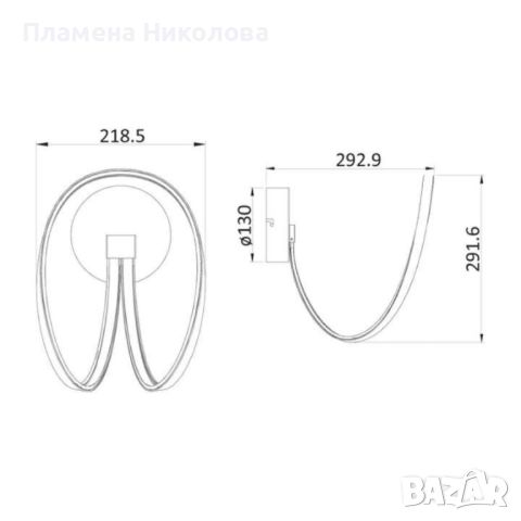 LED аплик за стена 20W, IP20, 4000 K, снимка 3 - Лед осветление - 46729696