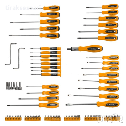 ТОП ОБЯВА Комплект отвертки и битове ISMA 100 части, снимка 2 - Отвертки - 45062086