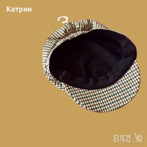 Дамски каскет бежово каре, ONE SIZE, 15 лв., снимка 8 - Шапки - 47786339