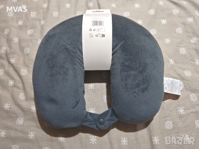 Нова възглавница за врат за възглавница за пътуване кадифена сива, снимка 2 - Възглавници - 51865991