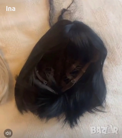 Черна къса перука, снимка 4 - Аксесоари за коса - 53101159