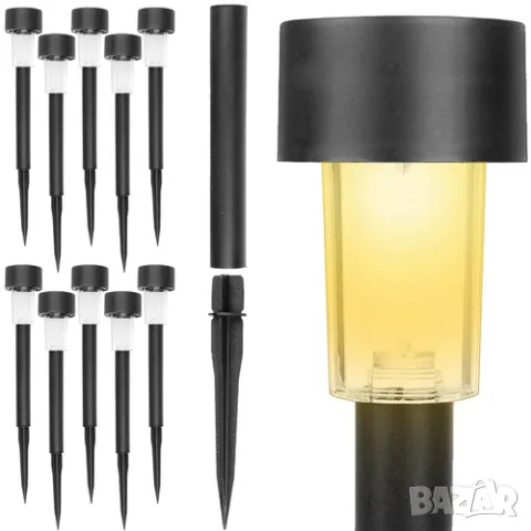 Соларни градински лампи - комплект 10 броя , снимка 2 - Соларни лампи - 49641187