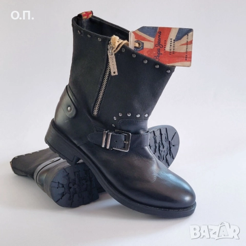 Pepe Jeans дамски боти, естествена кожа 38, снимка 3 - Дамски боти - 51640053
