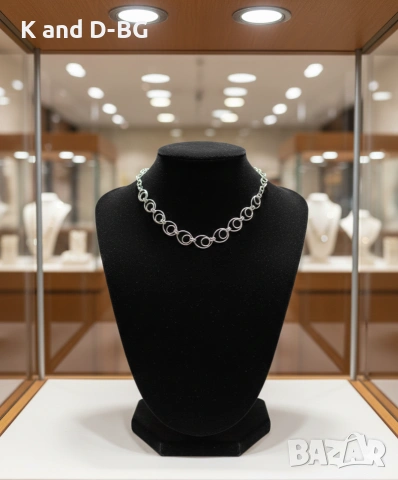 Дамски сребърен ланец проба 925, снимка 2 - Колиета, медальони, синджири - 53522543