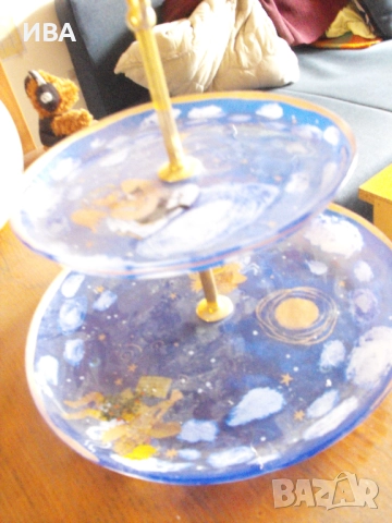 Фруктиера на 2 нива с рисунки от Розина Вахтмайстер., снимка 4 - Антикварни и старинни предмети - 52385250