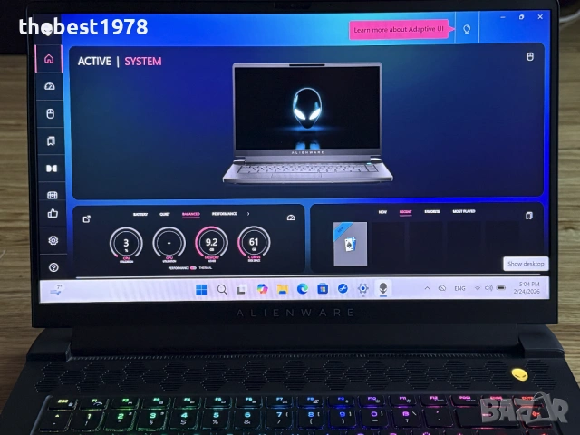 Alienware M15 R7`i7-12700H/RTX 3080Ti-16GB/512GB SSD/16GB DDR5/165Hz, снимка 10 - Лаптопи за игри - 53609034