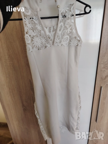Бяла дантелена рокля, снимка 2 - Рокли - 52109318
