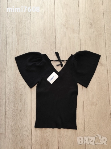 намаления, последен размер черна кокетна блузка, снимка 2 - Блузи с дълъг ръкав и пуловери - 51749093