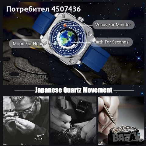 RORIOS Creative, уникален ръчен часовник с показалец, аналогов кварцов квадратен циферблат, снимка 5 - Мъжки - 52797688