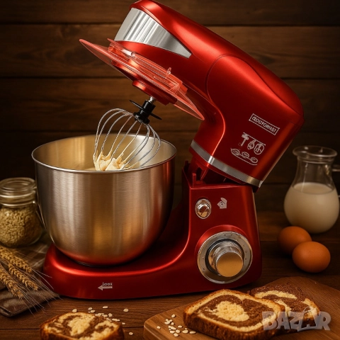 Многофункционален планетарен миксер с иноксова купа 5.5L Royalty Line RL-PKM1600