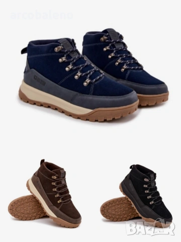 Мъжки зимни боти Big Star от естествена велурена кожа, 3цвята 