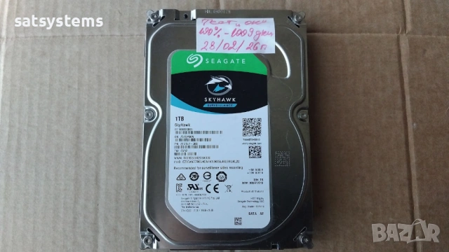 Хард диск Seagate SkyHawk Surveillance ST1000VX005 1TB SATA 6.0Gb/s, снимка 2 - Твърди дискове - 53669539