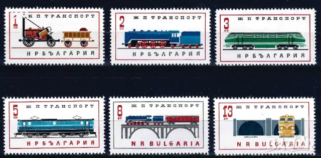 България 1964 -локомотиви MNH, снимка 1 - Филателия - 48266082