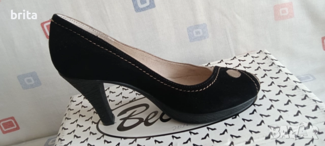 Нови №36 Естествен Велур и ток , снимка 2 - Дамски обувки на ток - 52826030