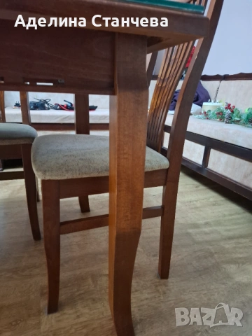 Маса и шест стола масивно дърво, снимка 6 - Маси - 53050571