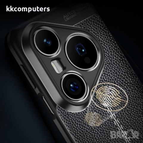 Huawei Pura 80 Ultra 5G Удароустойчив І Litchi Texture І TPU Калъф и Протектор, Черен, снимка 3 - Калъфи, кейсове - 51973931