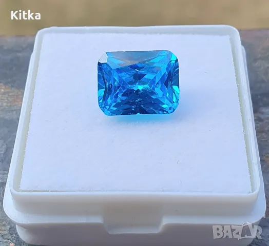 Син сапфир цвят " London blue " 4.38 ct. 10х8 мм., снимка 1