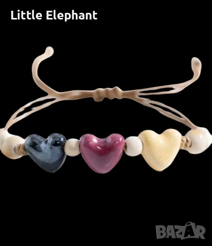 Pre order ❤️ Ръчно изработена гривна с bioкерамични сърца – Бохо стил/нова