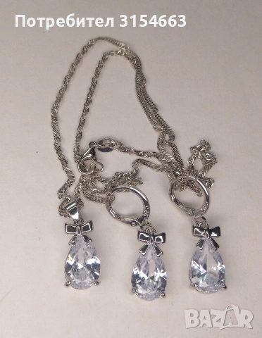 Комплект колие и обици , снимка 3 - Бижутерийни комплекти - 54209140
