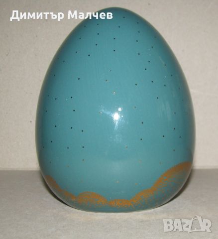 Ново голямо порцеланово яйце 14 см позлата летящ жерав, снимка 5 - Декорация за дома - 45544377