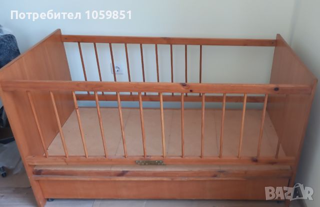 Продавам детско дървено креватче кошара, снимка 2 - Кошарки - 45438980