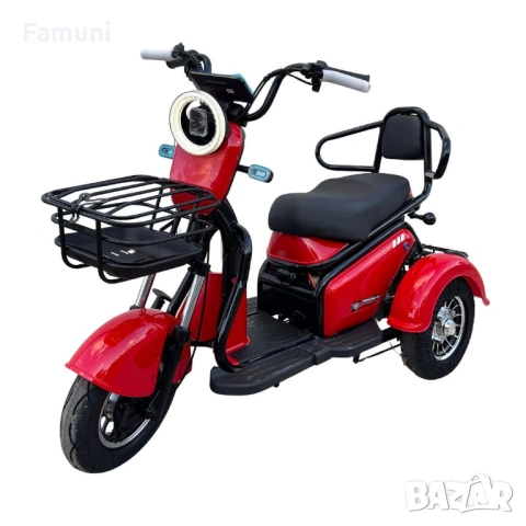 Двуместна Електрическа Триколка PUDDING 1800 - ЧЕРВЕНА, снимка 4 - Мотоциклети и мототехника - 53777281