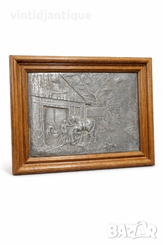 Винтидж калаен релеф, снимка 2 - Антикварни и старинни предмети - 54055996
