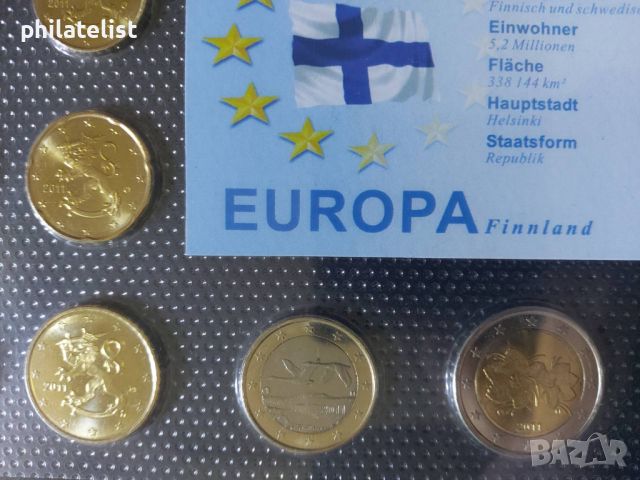 Финландия 2011 - Евро сет - комплектна серия от 1 цент до 2 евро, снимка 2 - Нумизматика и бонистика - 45526666