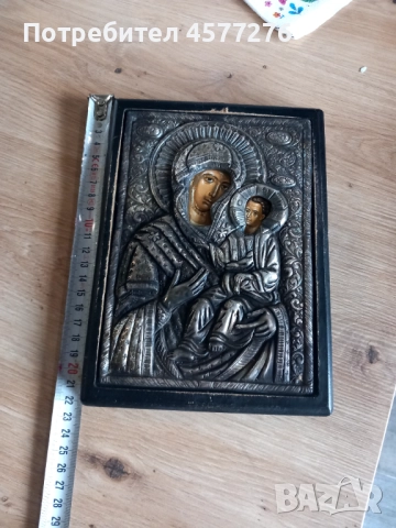 Сребърна икона, снимка 2 - Икони - 52340082
