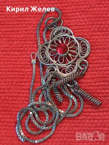 СТАРИНЕН ФИЛИГРАНЕН СРЕБЪРЕН МЕДАЛЬОН с ФИНА СРЕБЪРНА ВЕРИЖКА СРЕБРО 925 с НУЖДА от ЗАКОПЧАЛКА 26418, снимка 13 - Антикварни и старинни предмети - 49981839