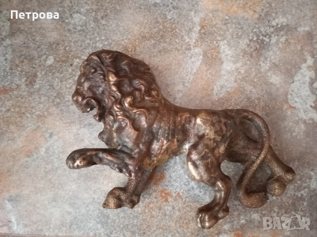 Масивна бронзова фигура с лъв , снимка 7 - Декорация за дома - 52029340