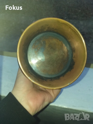 Страхотна кована медна кана за вино бакър бокал, снимка 3 - Антикварни и старинни предмети - 53508372