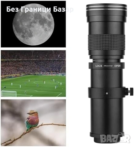 Нов 420-800mm супер телеобектив ръчен фокус за Canon EOS + ED стъкло, снимка 3 - Обективи и филтри - 53738930