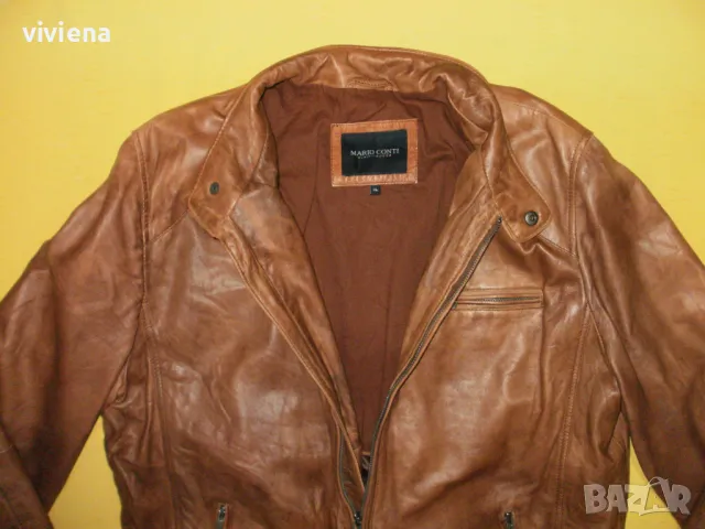 MARIO CONTI мъжко преходно естествена кожа ХL, снимка 3 - Якета - 49829250