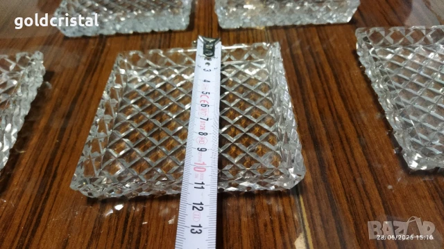 кристални чинийки за десерт , снимка 3 - Антикварни и старинни предмети - 17144295